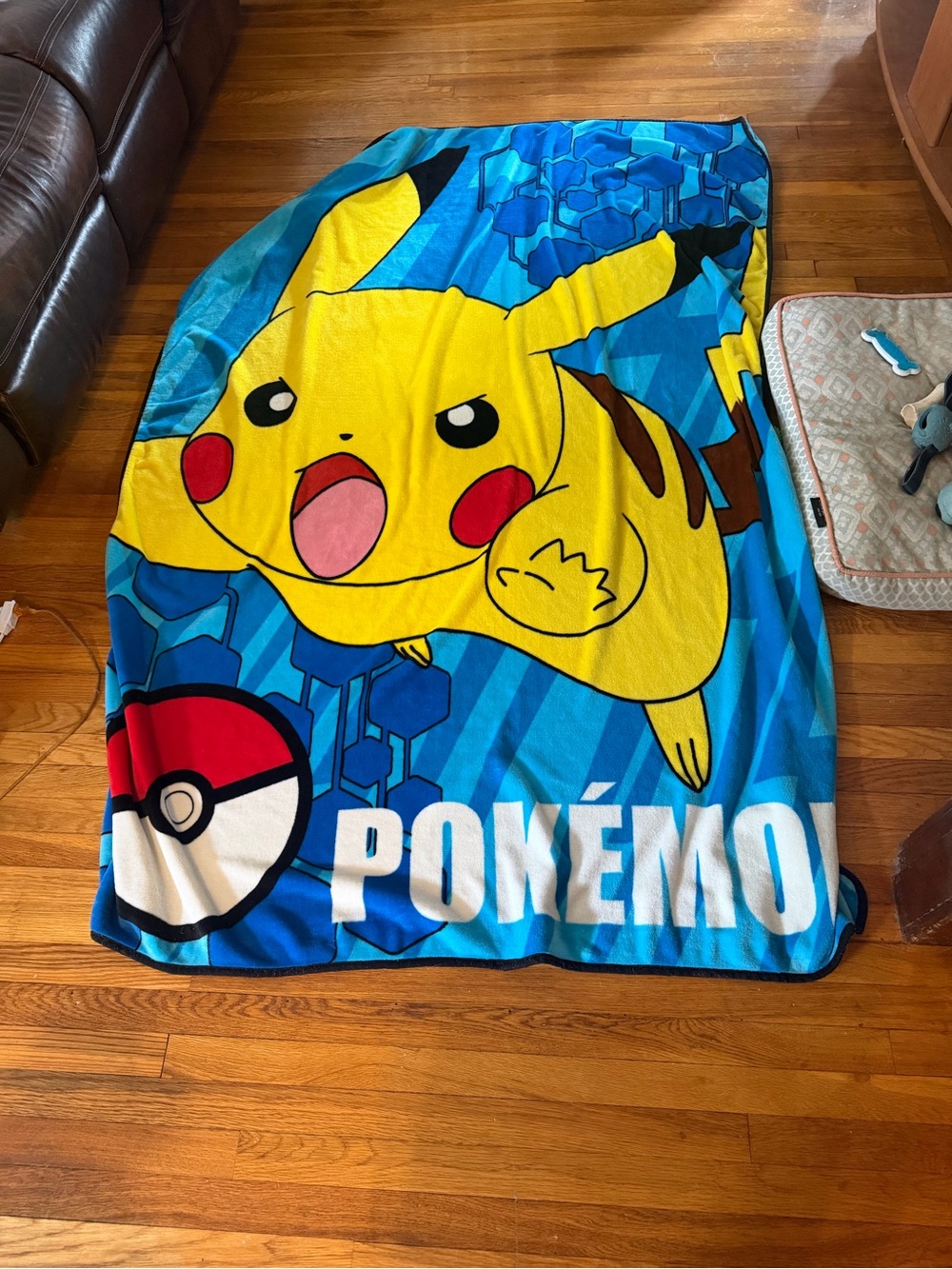 Pokemon Pikachu Blue and Yellow Plush Throw Blanket